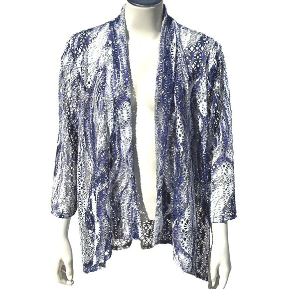 Chico's Other - Chicos Traveler Collection Open Front Net Cover Up Elegant Breezy Layering Piece